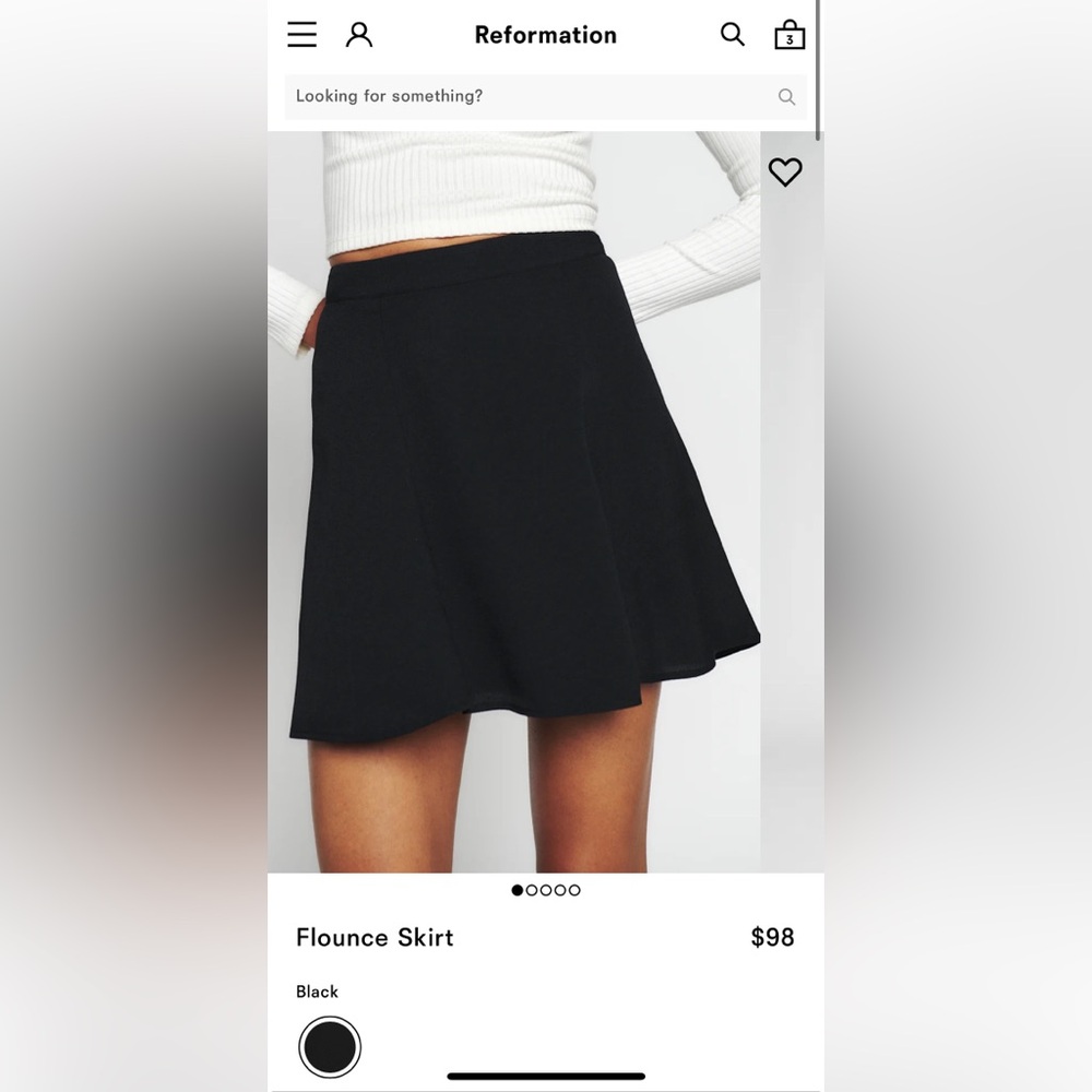 Reformation | Flounce Skirt | Black | 2